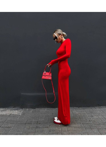 Червона базова сукня довжини maxi червного кольору No Brand