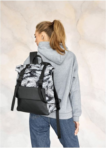 Рюкзак ролл унісекс RollTop Milton чорний з клапаном Sambag (302518952)