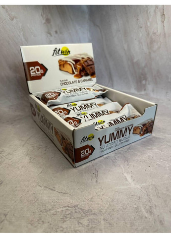 Батончик Yummy FitWin “Шоколад і карамель” без цукру, 55 г No Brand (365820438)