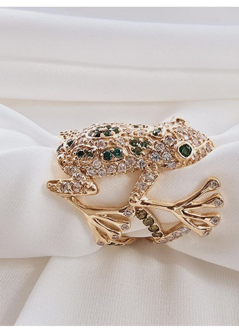 Золота каблучка «Жабка» з фіанітами (17р) кв2306-1к No Brand (367267950)