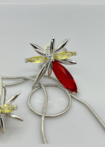 Комплект сережки кільце та підвіска 44 см No Brand (282737700)