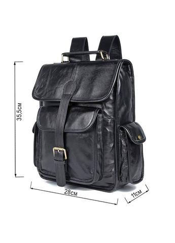 Кожаный рюкзак Vintage с карманами для мужчин и женщин черный (sku_14967) No Brand (329860400)