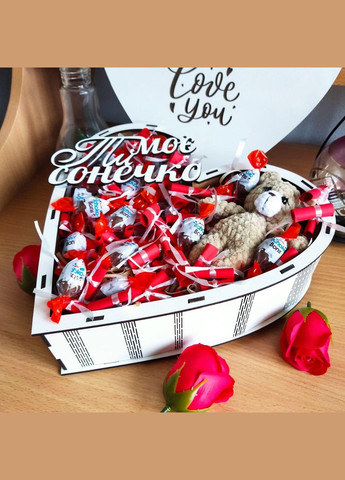 Подарунковий бокс для коханої з м'якою іграшкою, цукерками та 101 причиною «Чому я тебе люблю» (ar158) No Brand (317275937)