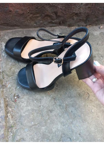 Черные босоножки женские черные Kamengsi без застежки