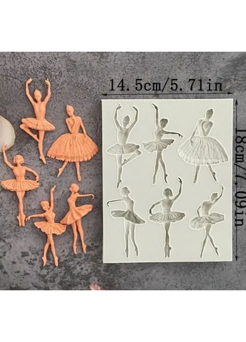 Силіконовий молд Балерина Силіконовий молд Балерина 145 на 180 мм сірий Jannet молди (369163581)