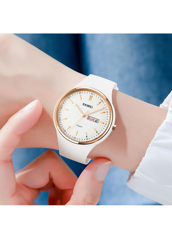 Годинник кварцовий білий жіночий з календарем водонепроникний для повсякденного використання стильний ProDobro (367267237)