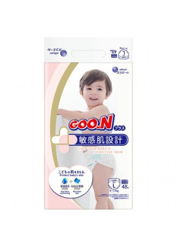 Підгузки Goo.N plus для дітей 9-14 кг розмір l 48 шт (275092659)