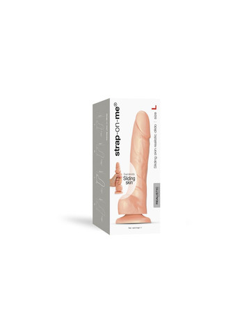 Реалістичний фалоімітатор Sliding Skin Realistic Dildo Vanille L, ефект рухливої шкіри Strap-On-Me (335387086)
