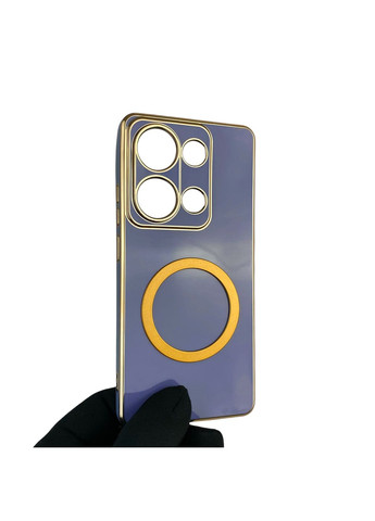 Чохол для Redmi Note 13 Pro 4G з кільцем MagSafe із золотою окантовкою на сяомі редмі нот 13 про синій gs1 Xiaomi (366231414)