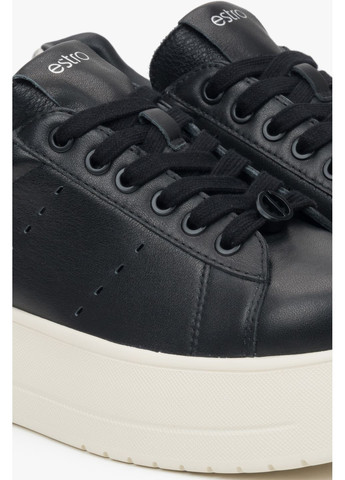 Чорні кеди низькі, колір чорний Estro