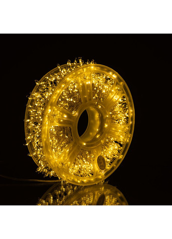 Новорічна гірлянда кімнатна роса Хвойна лапа 50 м 1500 LED білий провід Жовте сяйво D1500L50MWY Garlando (366078103)