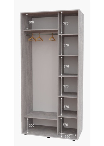 Шафа-купе дводверна 110*60*230 см Індастріал 2 двері Дзеркало Алекса (360479519)