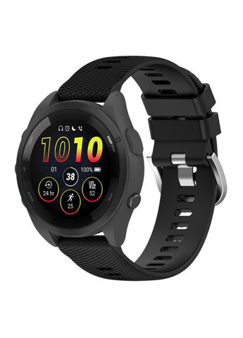 Силиконовый ремешок на часы Garmin Forerunner. И НА ДРУГИЕ. Ш. 18, 20, 22 мм. Черный цвет 22 мм No Brand (371137508)