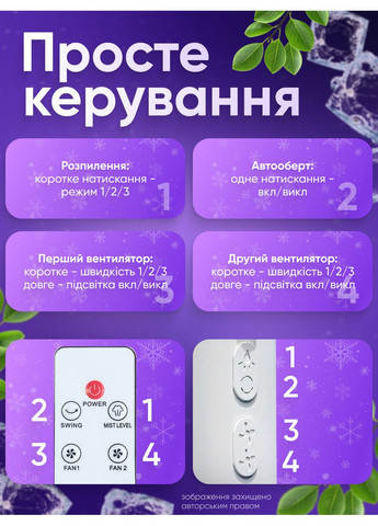 Вентилятор на акумуляторі настільний із зволожувачем зволожувач повітря з підсвіткою охолоджувач з пультом Mini Fan 9203 (361348593)