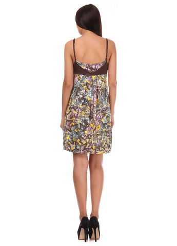 Комбинированное повседневный платье розово-черный Miss Sixty с абстрактным узором