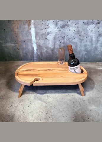 Дерев'яний винний столик Бук (Хвилька) No Brand (330774553)