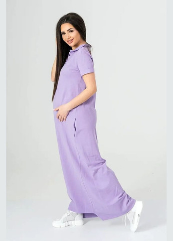 Фіолетова довга сукня для вагітних з бавовняного трикотажу фіолетова To Be