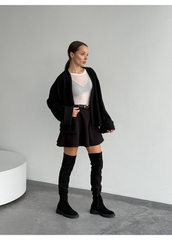 Черные осенние ботфорты зимние No Brand