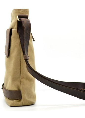 Сумка планшет через плече для документів та для телефону чоловіча з натуральної шкіри та текстилю Світло-коричневий 37144 TARWA (361400997)