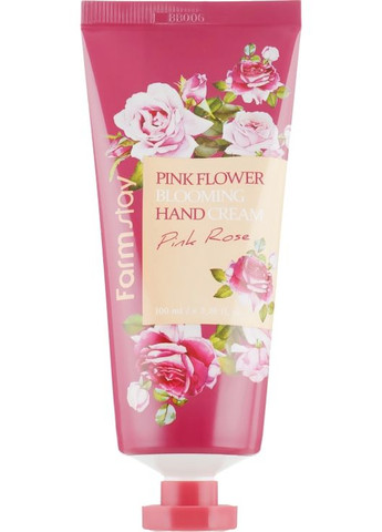 Крем для рук с экстрактом розы Pink Flower Blooming Hand Cream Pink Rose 100ml (779766-25215) FarmStay (368618028)