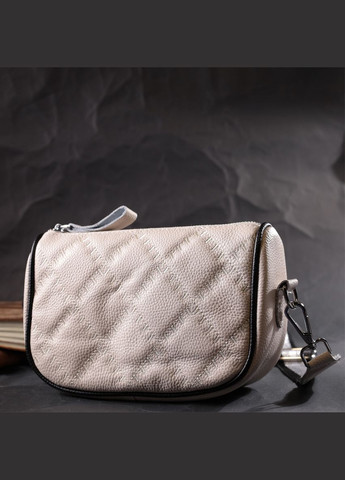 Кросбоді жіноча напівкруглого формату з натуральної шкіри біла 22393 Vintage (329197916)