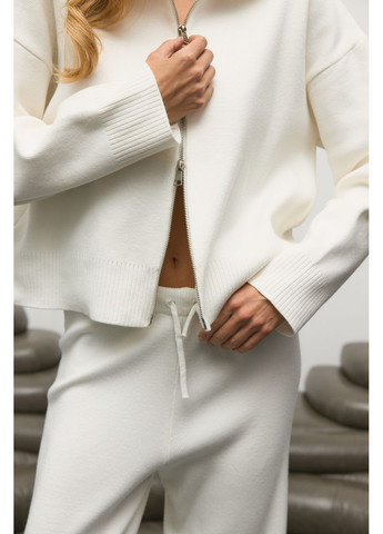 Молочний демісезонний светр в'язаний на блискавці s005 Twice