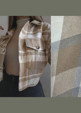 Бежевая кэжуал рубашка в клетку JUGO с длинным рукавом