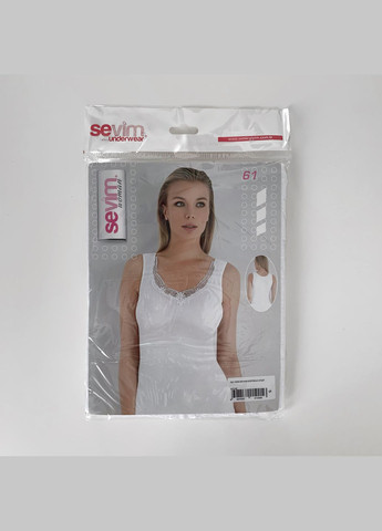 Майка біла жіноча з мереживом Sevim — 304997363