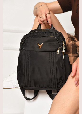 Рюкзак жіночий однотонний чорного кольору Let's Shop (346815514)