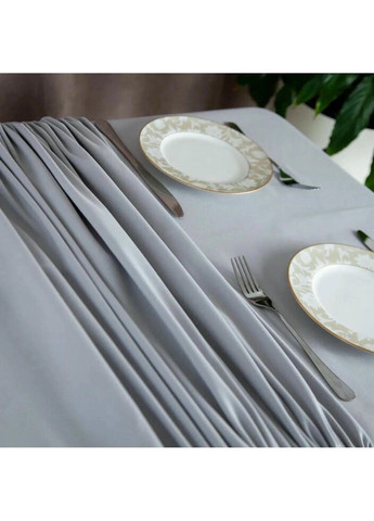 Скатертина водовідштовхувальна Aquastop Light Gray С-04222-30302 150х150 см темно-сіра ТЕП (335879776)