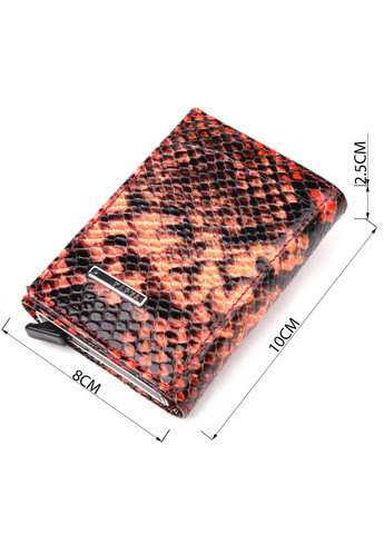 Визитница из натуральной фактурной кожи под змею 20982 Разноцветный Karya (337353084)