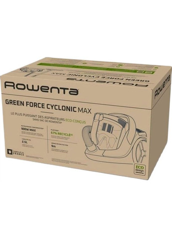 Пилосос контейнерний Green Force Cyclnic Max, 900Вт, конт пил -2.6л, НЕРА, чорний Rowenta (314834989)