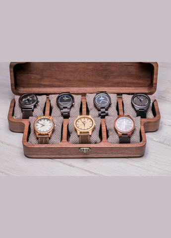 Цільна скринька для семи годинників із дерев'яною кришкою EcoWalnut (295443834)