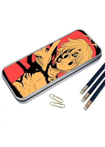 Органайзер для канцелярских принадлежностей металлический, кейс для мелочей Семь смертных грехов #008 7*18 см Silver No Brand (309160451)