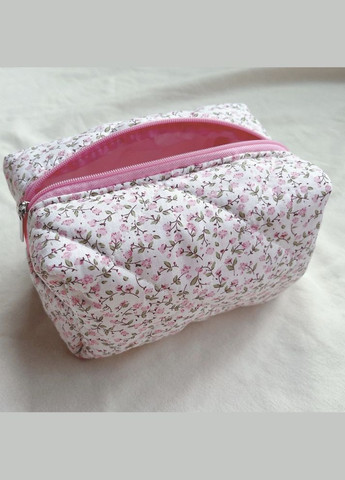 Косметичка з квітковим принтом 17х10х10,5 см Рожева (AN0103352) ANbeauty (360768433)