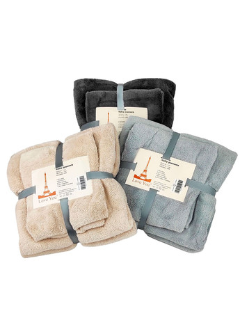 Набор полотенец 2 шт LoveYouHome 35x75+70x140 см бежевый Love You однотонный бежевый