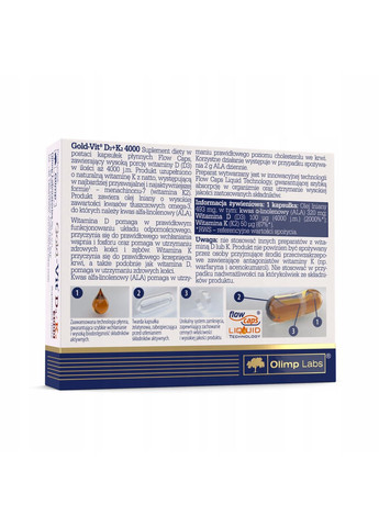 Gold Vit D3+K2 4000 IU 30 капсул Olimp (305298025)