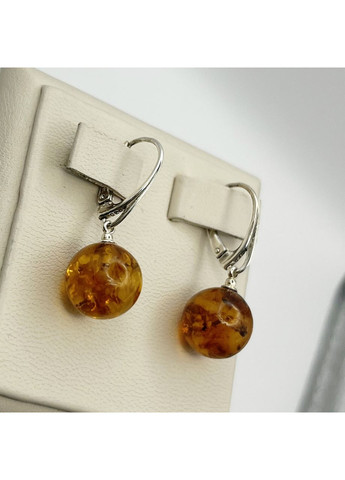Серьги серебряные с янтарем 3,3 г No Brand (369737163)