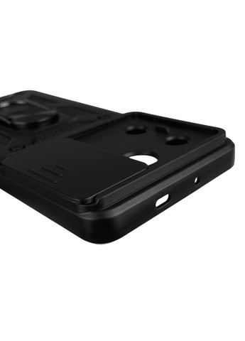 Чехол для Camon 20 Pro (CK7n) бронированный с кольцом со шторкой на камеру на техно камон 20 про чёрный rg1 Tecno (366019120)