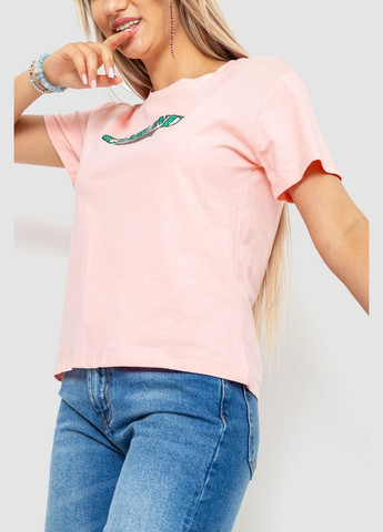 Розовая летняя футболка женская с принтом, цвет розовый, Ager