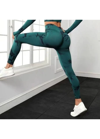 Зеленые демисезонные леггинсы No Brand