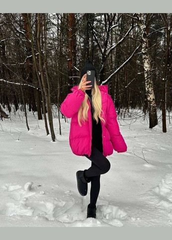 Малиновая демисезонная куртка двойная капюшон синтепон 250 No Brand