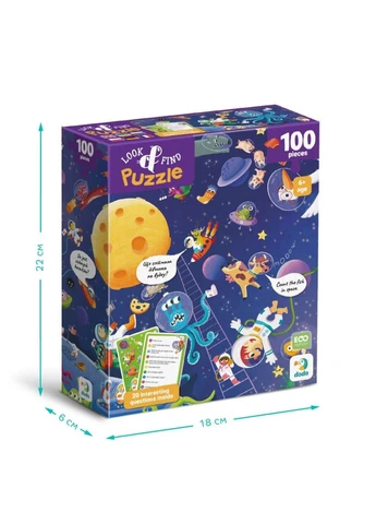 Дитячий пазл Шукай та знаходь "Шалений космос", 100 елементів 300668 DoDo Toys (392273227)