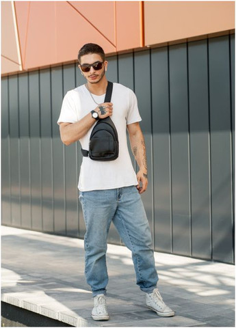 Сумка чоловіча через плече слінг із екошкіри Brooklyn 29SH Чорний Sambag (302008278)