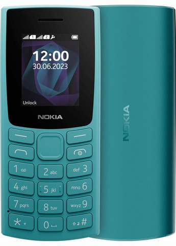 Телефон мобільний кнопковий 105 DS 2023 TA1557 cyan — морська хвиля Nokia (279827038)