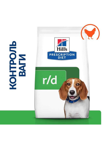 PRESCRIPTION DIET r/d Сухий корм для собак для зниження ваги, з куркою, 1,5 кг Hill's (345743154)