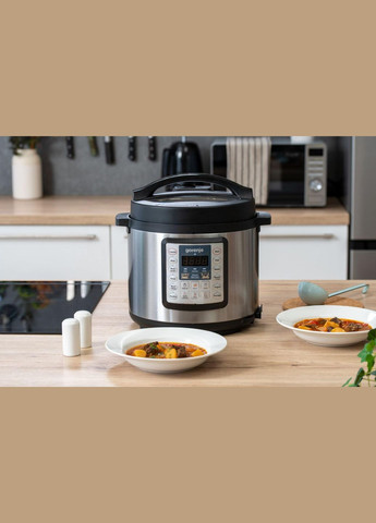 Мультиварка-скороварка, 1000Вт, чаша-6л, електронне керув., 15 програм, метал/пластик, Gorenje (314932258)