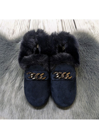 Синие тапочки домашние женские Progress с цепочками