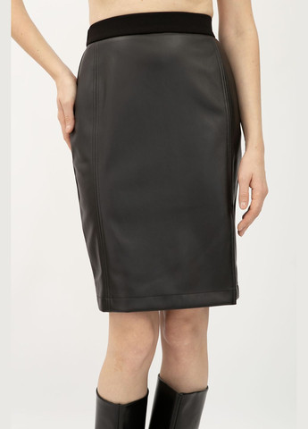 Черная офисная однотонная юбка Lesia