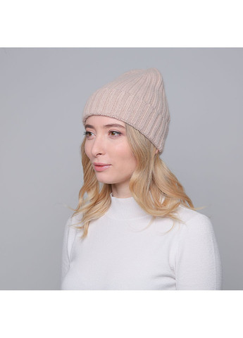 Шапка біні жіноча ангора з віскозою бежева JANICE LuckyLOOK 001-138 (322791211)